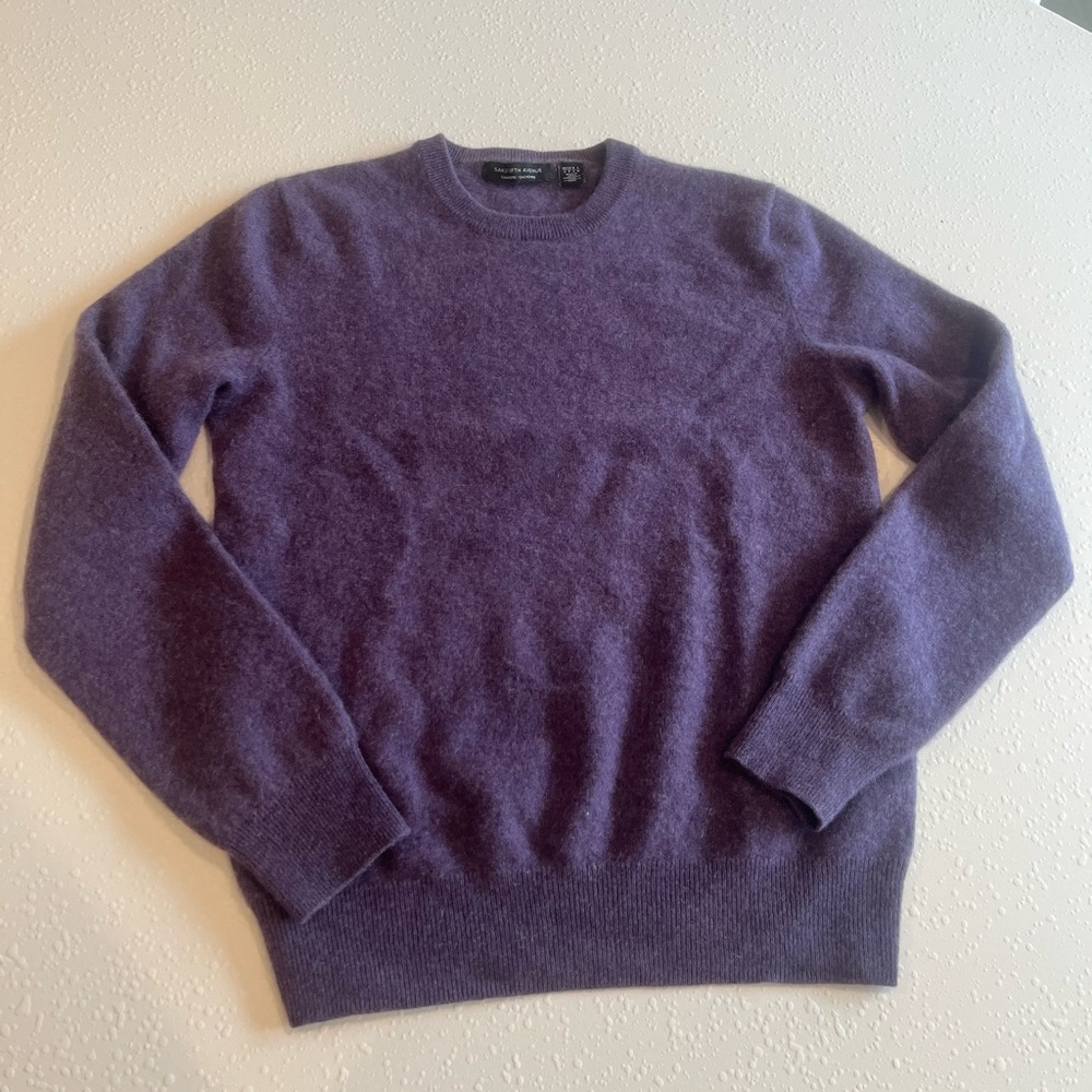 Saks Fifth Avenue Purple Crew Neck Sweater